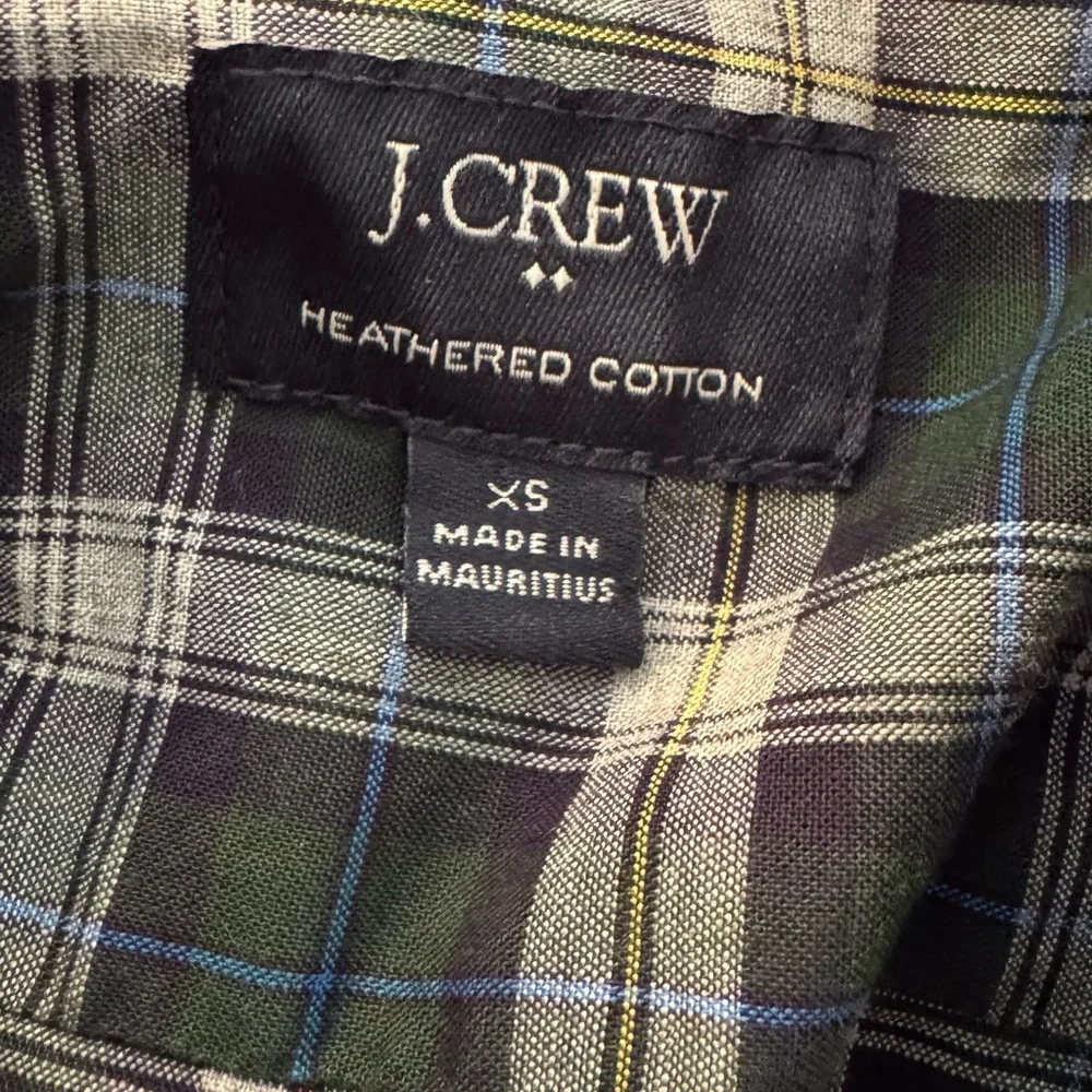 J.Crew Heathered Cotton Plaid Button-Up Shirt – Size XS